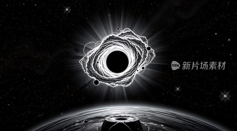 新片场素材黑洞与地球