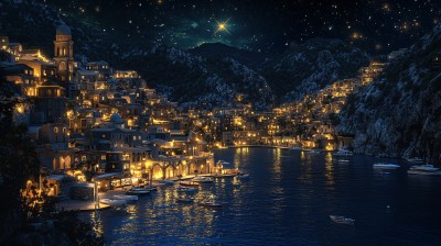 梦幻海上夜景