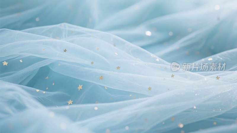 梦幻蓝色带星薄纱背景