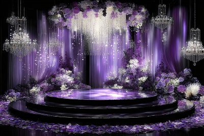 紫色梦幻婚礼舞台场景 紫色梦幻婚礼舞台场景
