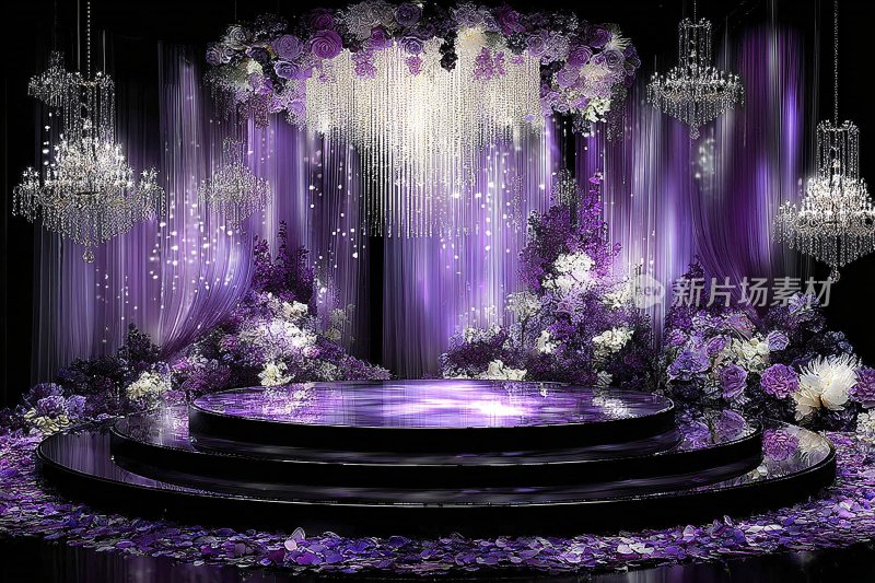 紫色梦幻婚礼舞台场景
