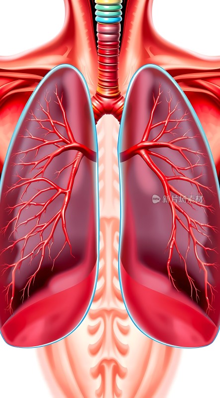 肺部血管系统解剖图