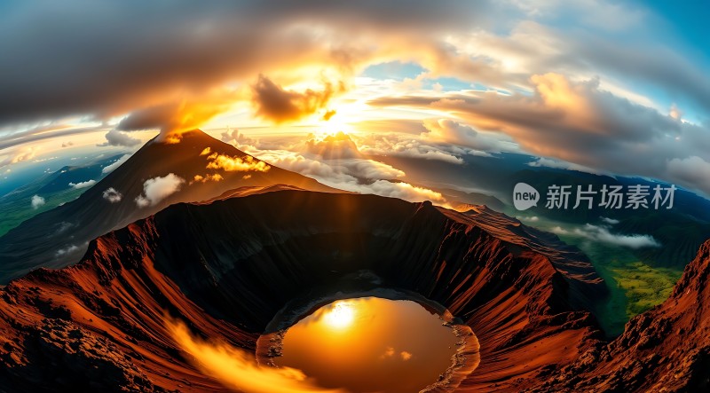 火山日落奇景