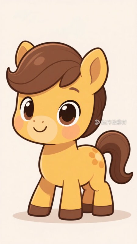 可爱卡通小马插画