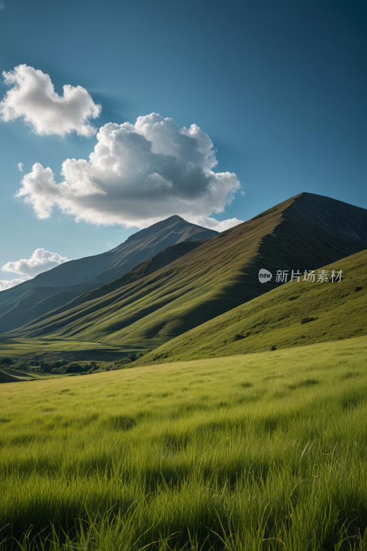 蓝天白天草原草地风景自然风光图片