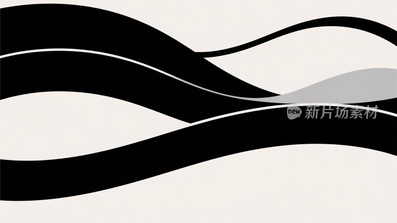 黑白波浪线条抽象图案