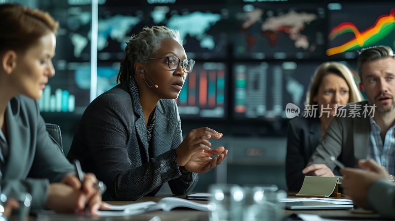 商务会议讨论全球经济形势