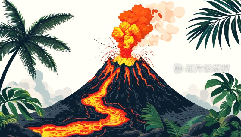 火山爆发轮廓图