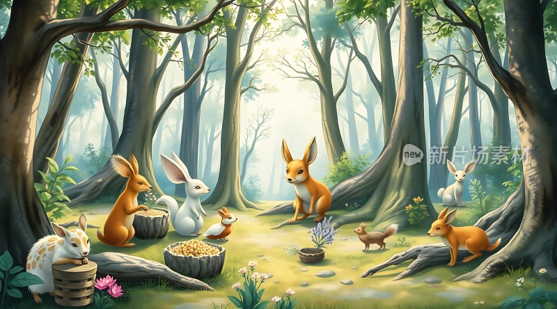 森林里的动物聚会