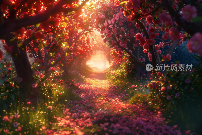 唯美梦幻桃花林