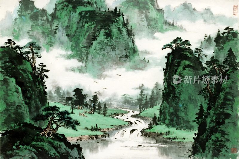 山水国画风景
