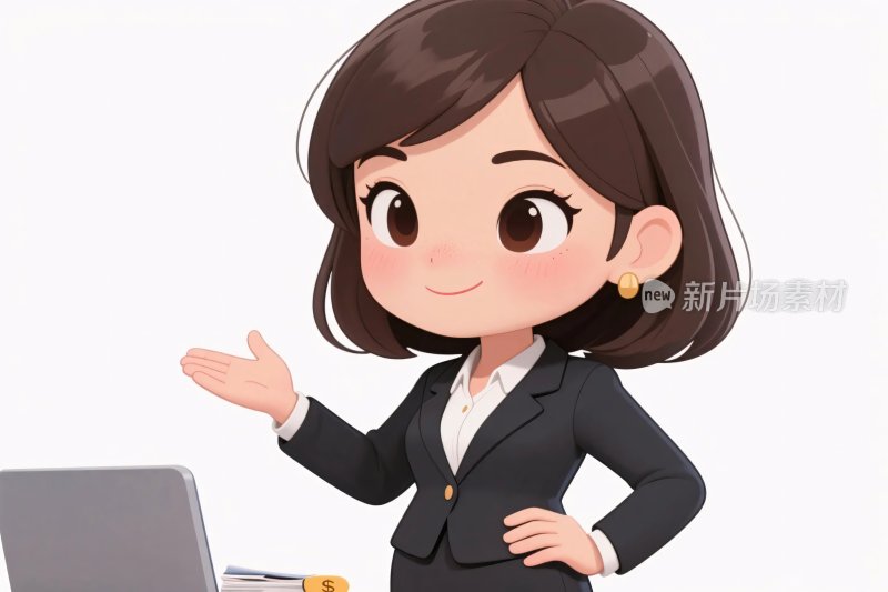 商务女性办公插画