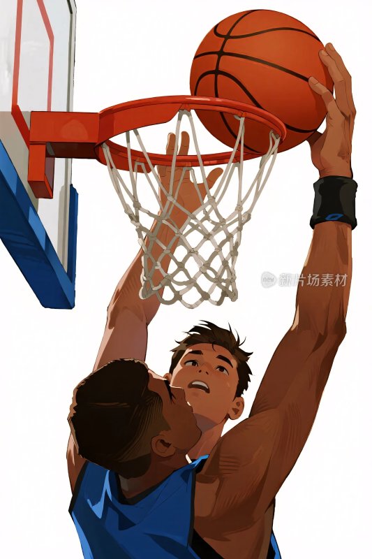 篮球扣篮插画