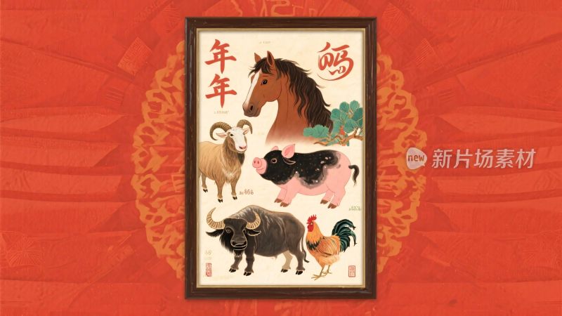 生肖传统年画插画