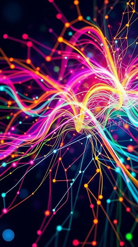 五彩斑斓的光线交织