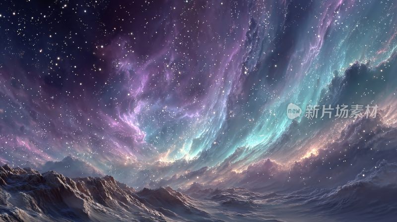 梦幻绚丽的星空山川景象