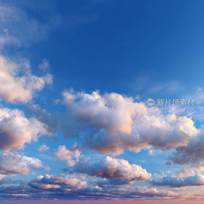 美丽蓝天与蓬松云朵