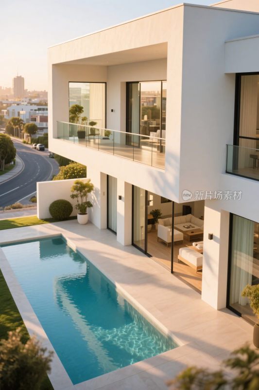 现代别墅泳池景观