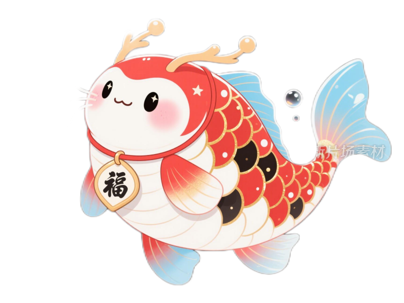 卡通风锦鲤免抠素材