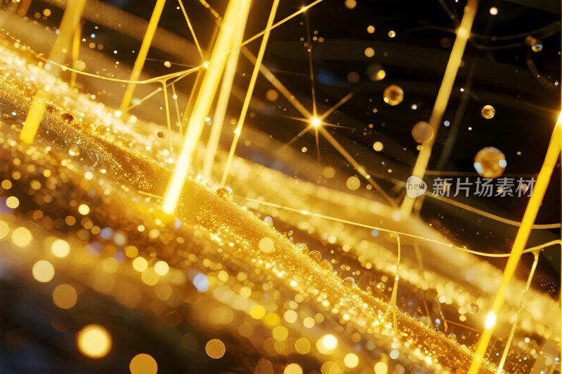 金色光影光束特效