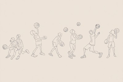 篮球运动姿态插画