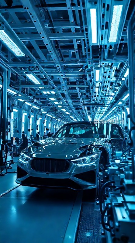 现代工厂中的高端汽车生产流程