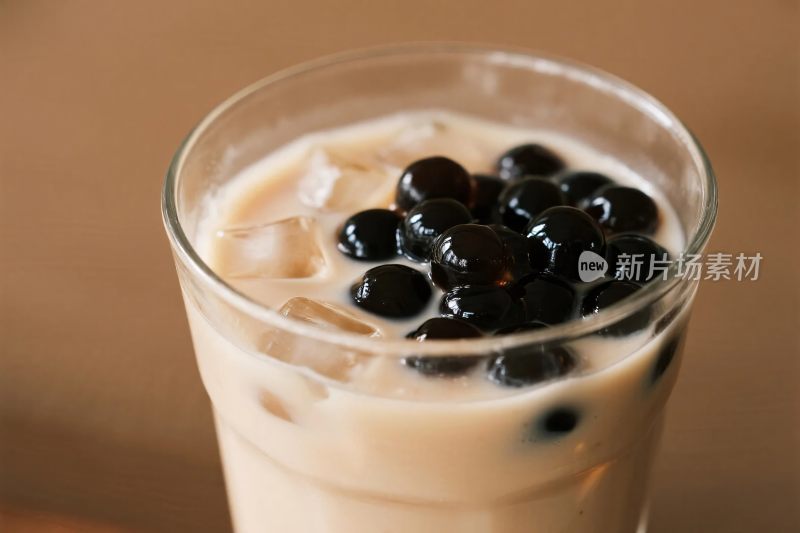 珍珠奶茶特写图