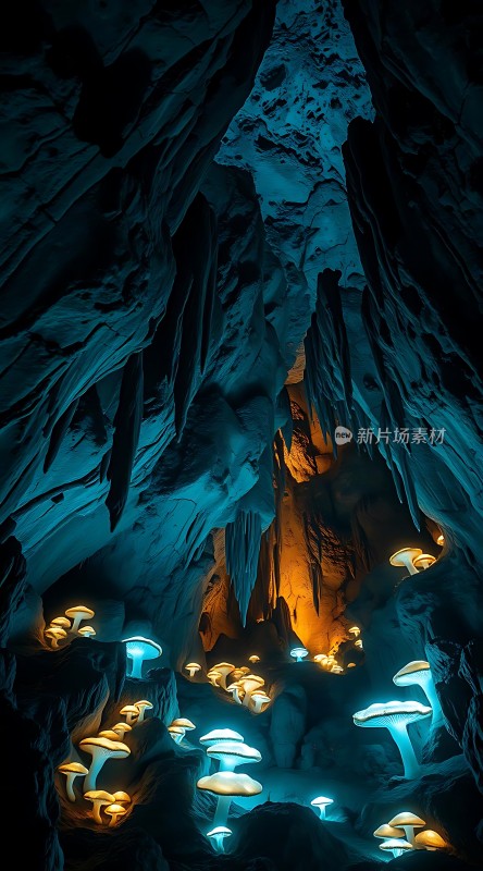 神秘洞穴中的奇幻蘑菇世界