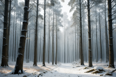 雪林树木繁茂地面积雪高清风景图片 雪林树木繁茂地面积雪高清风景图片