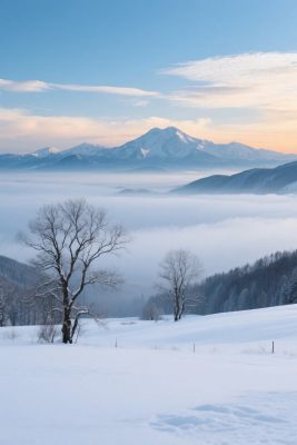 雪山云海雪景图 雪山云海雪景图