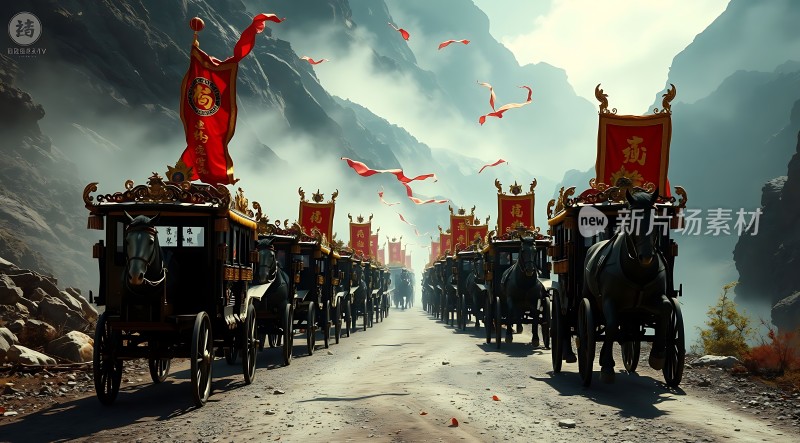 丝绸之路上的壮丽车队