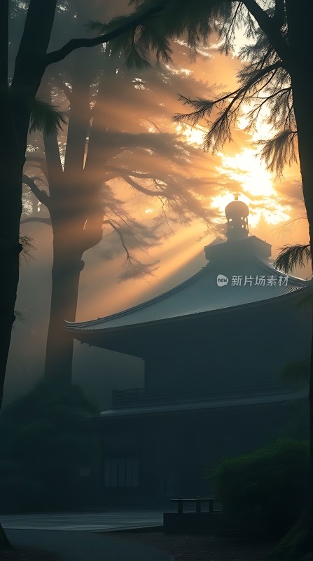 晨曦中的古寺