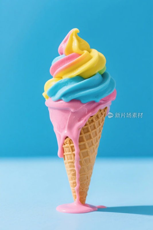 彩色冰淇淋甜筒