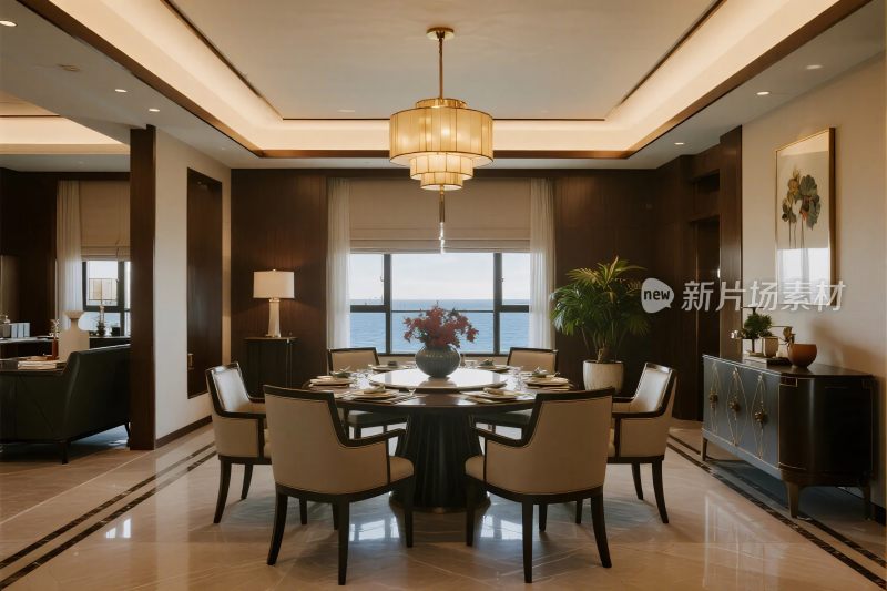 豪华室内餐厅场景