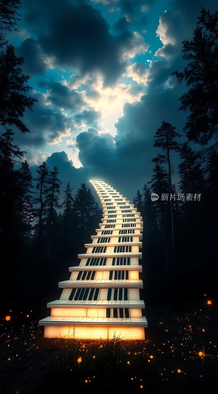 钢琴阶梯通往天堂