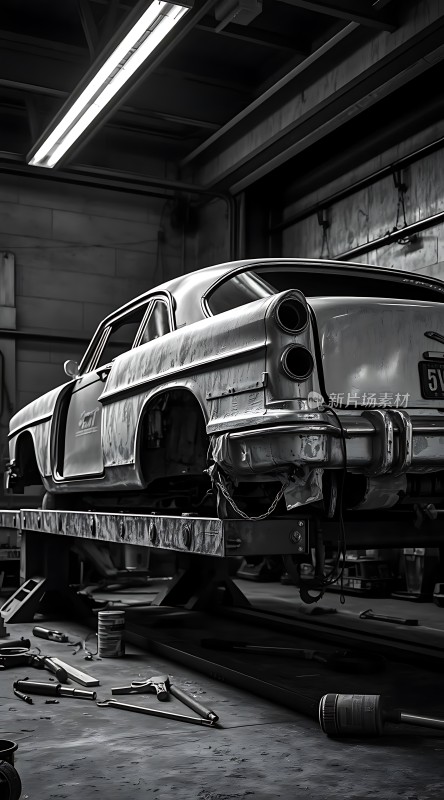 复古汽车车间里的经典之作