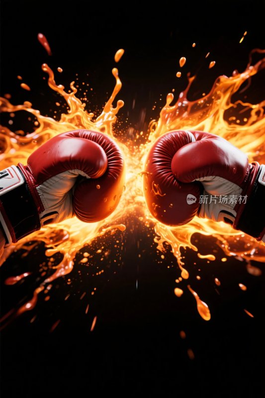 拳击手套火焰冲击
