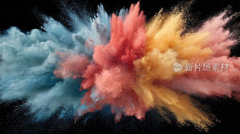 彩色粉末爆炸瞬间画面