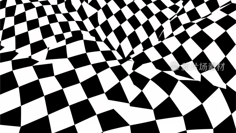 黑白扭曲方格图案
