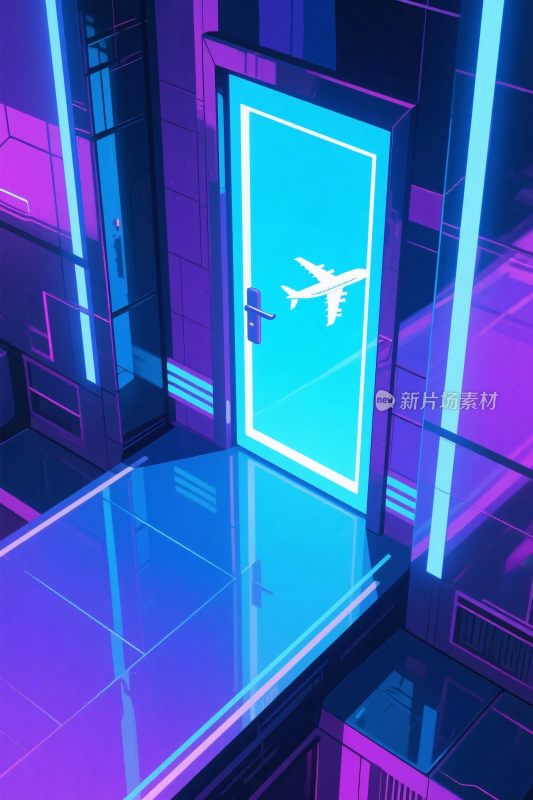 未来霓虹通道插画