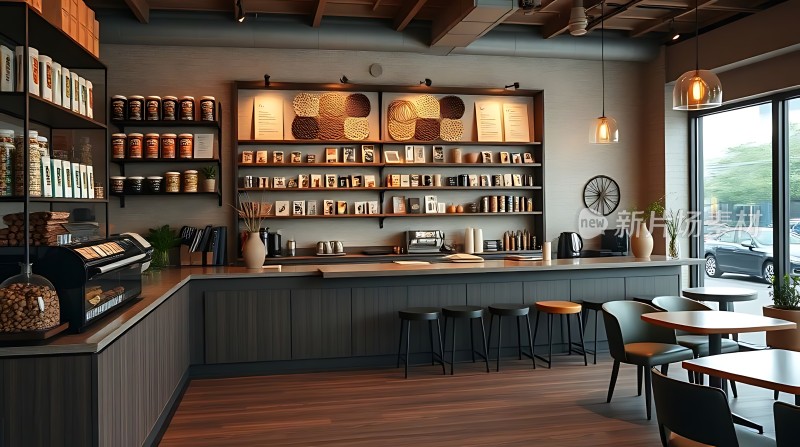 现代咖啡店温馨氛围