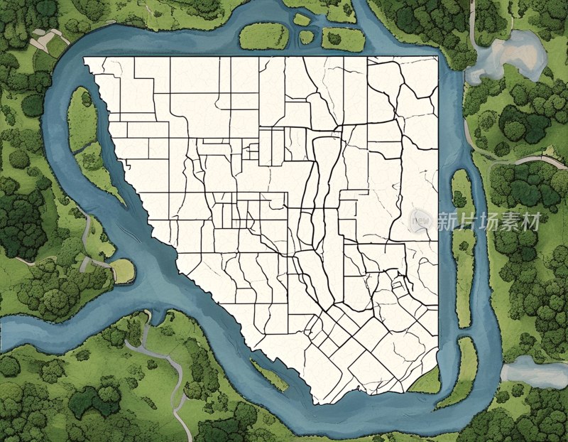 北卡罗来纳州轮廓图