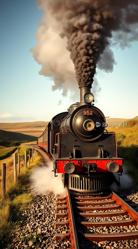 蒸汽火车驶向远方