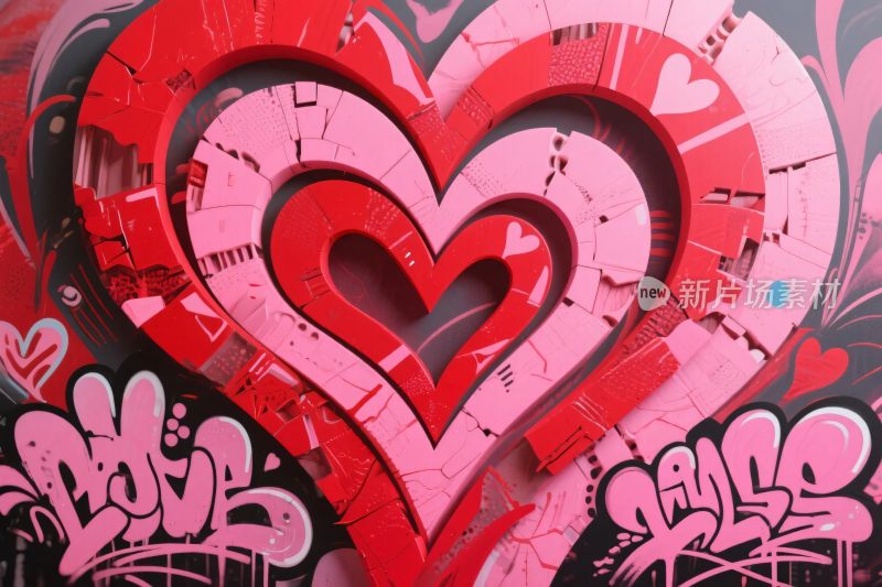多彩涂鸦爱心艺术