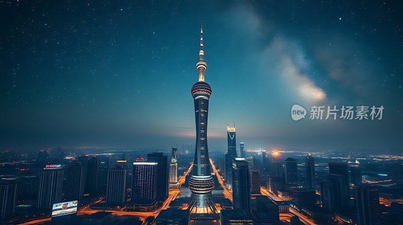 东方明珠璀璨夜景城市繁华尽收眼底