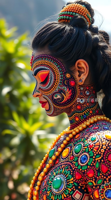 色彩斑斓的脸部彩绘与身体艺术