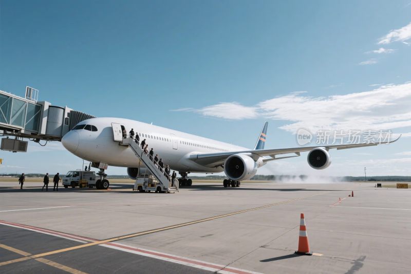 机场停机坪上的大型客机
