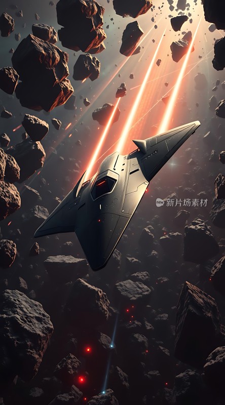 星际飞船穿越陨石带