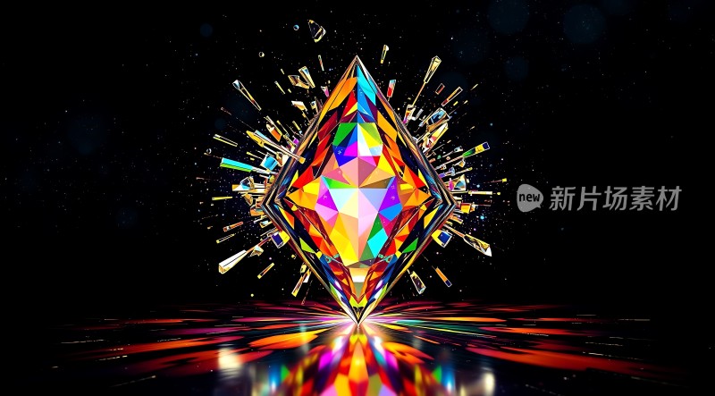 多彩钻石光芒四射