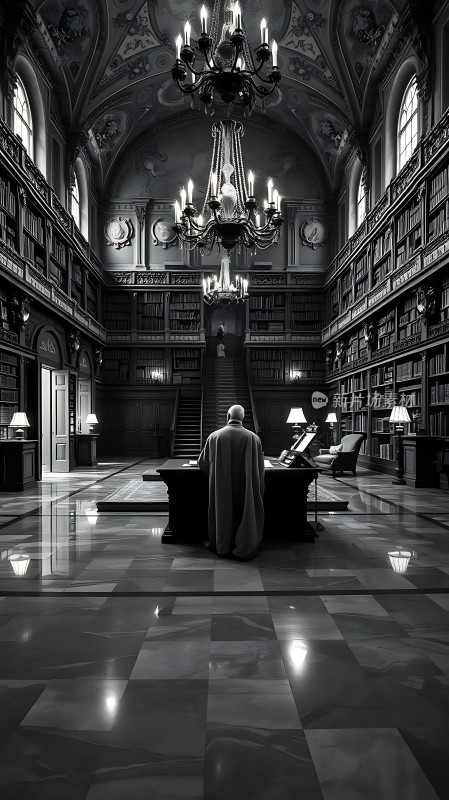 图书馆里的学者